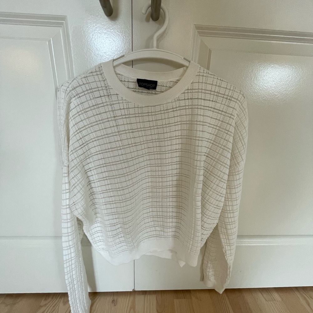 Topshop cream thin sweater uk 12 us 8, runs slightly big